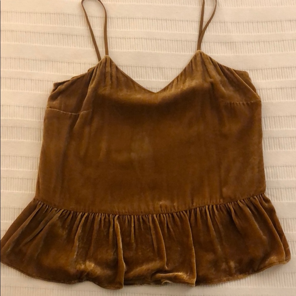 J. Crew Mustard Velvet Top